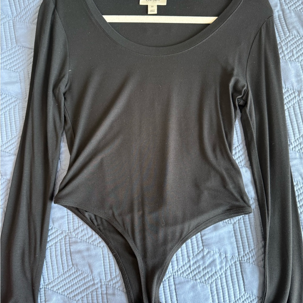 Elegant Black Long Sleeve Bodysuit